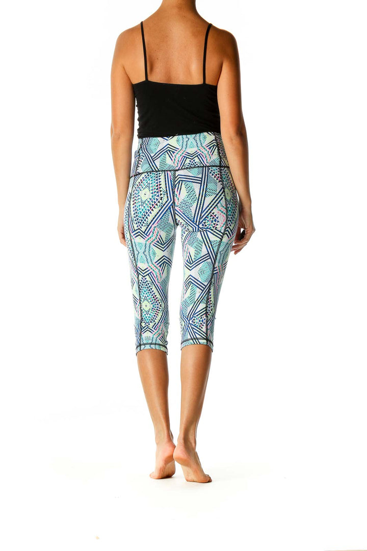 Green Aztec Print Casual Leggings