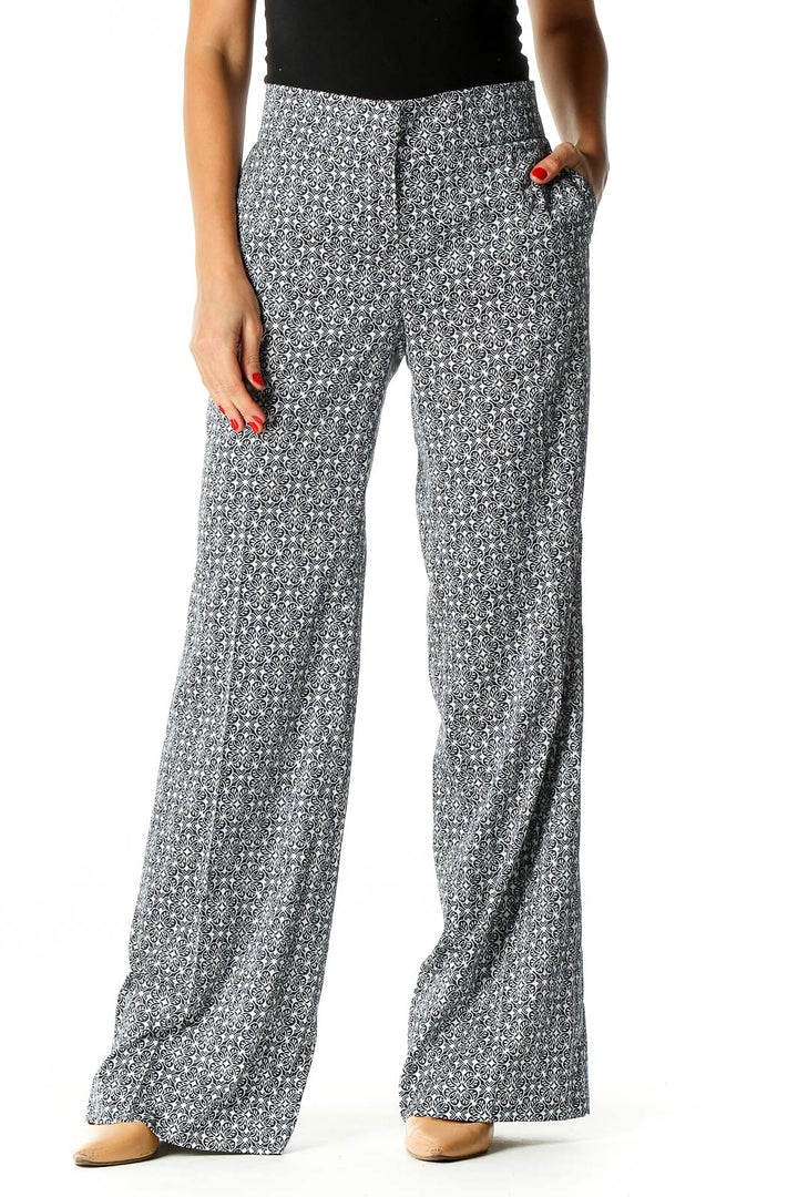 Gray Printed All Day Wear Trousers