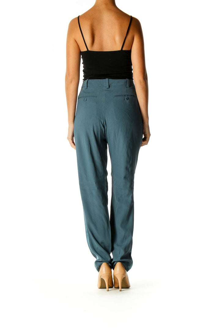 Blue Solid All Day Wear Trousers
