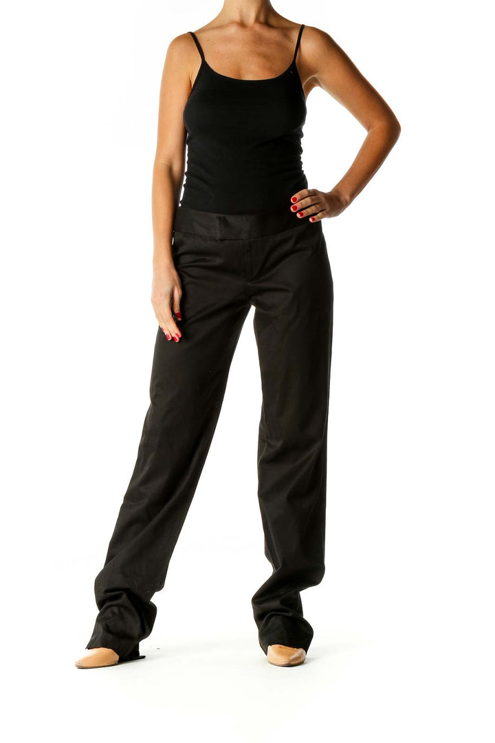 Black Solid Semiformal Trousers