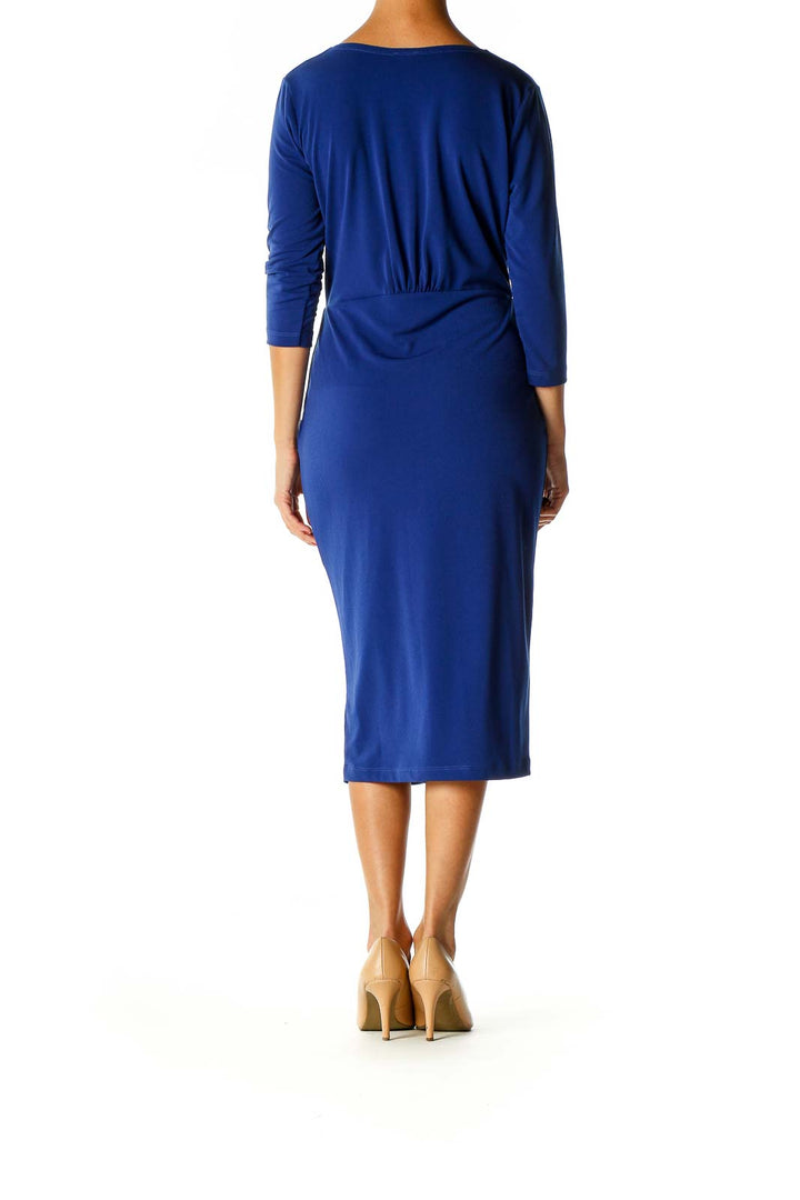 Blue Classic Sheath Dress