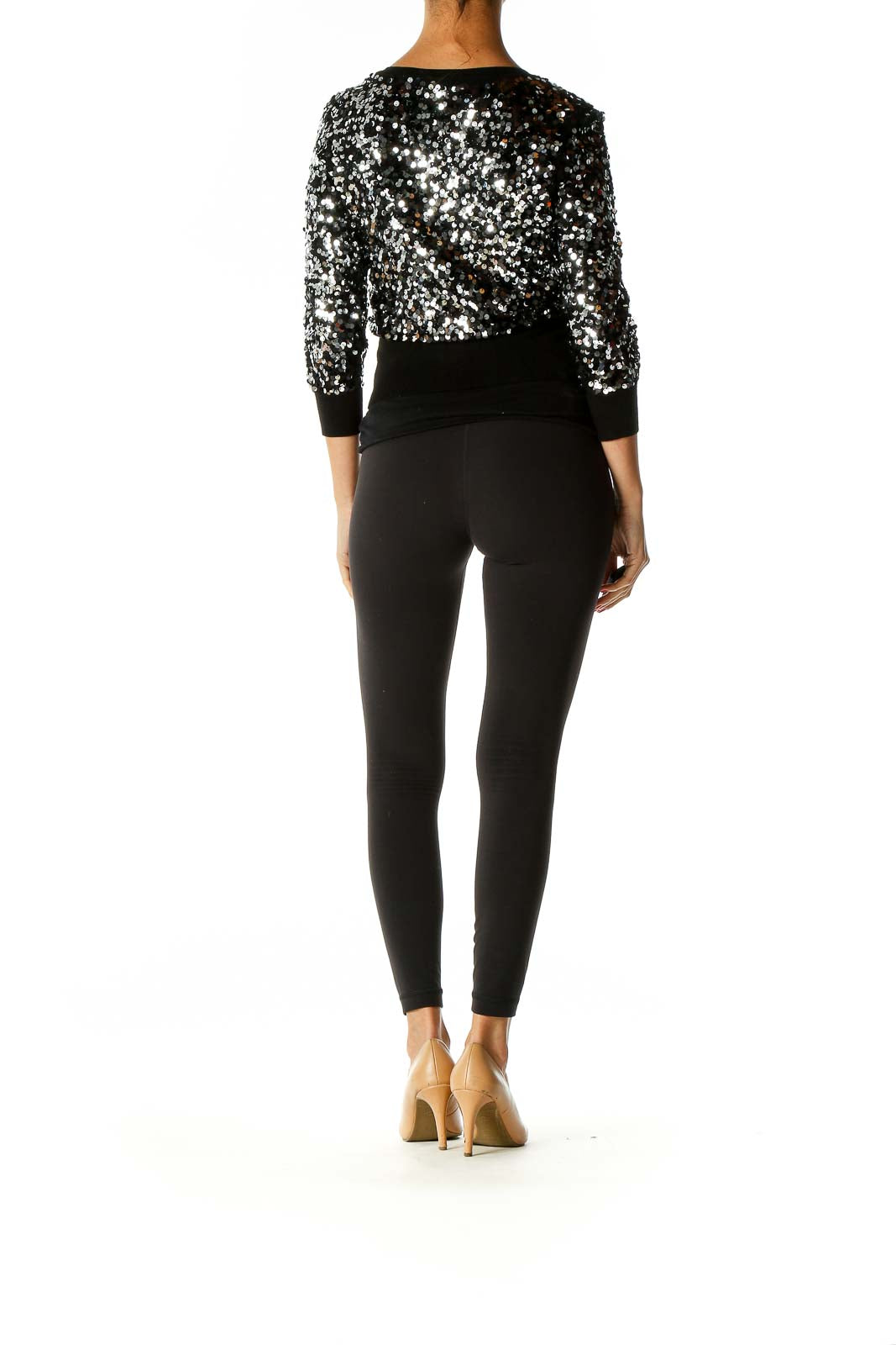 Black Sequin Cardigan