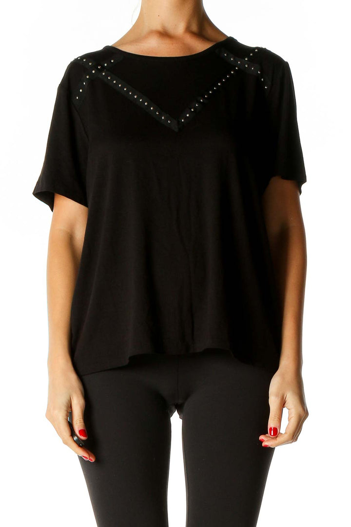 Black Solid All Day Wear T-Shirt