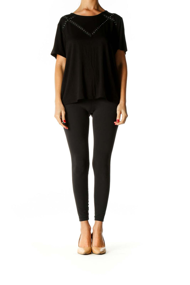 Black Solid All Day Wear T-Shirt