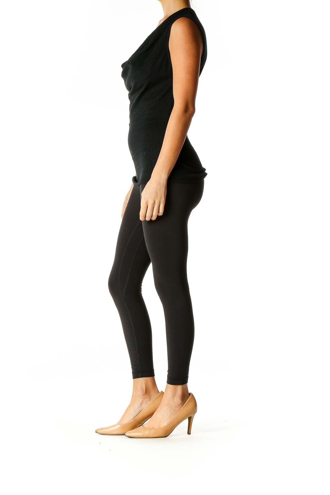 Black Solid Casual Blouse
