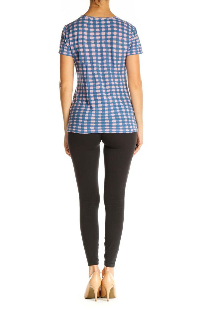 Blue Checkered All Day Wear T-Shirt