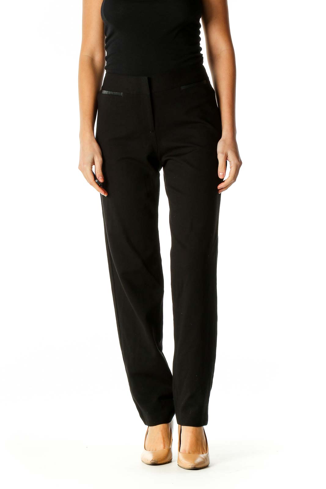 Black Solid All Day Wear Trousers