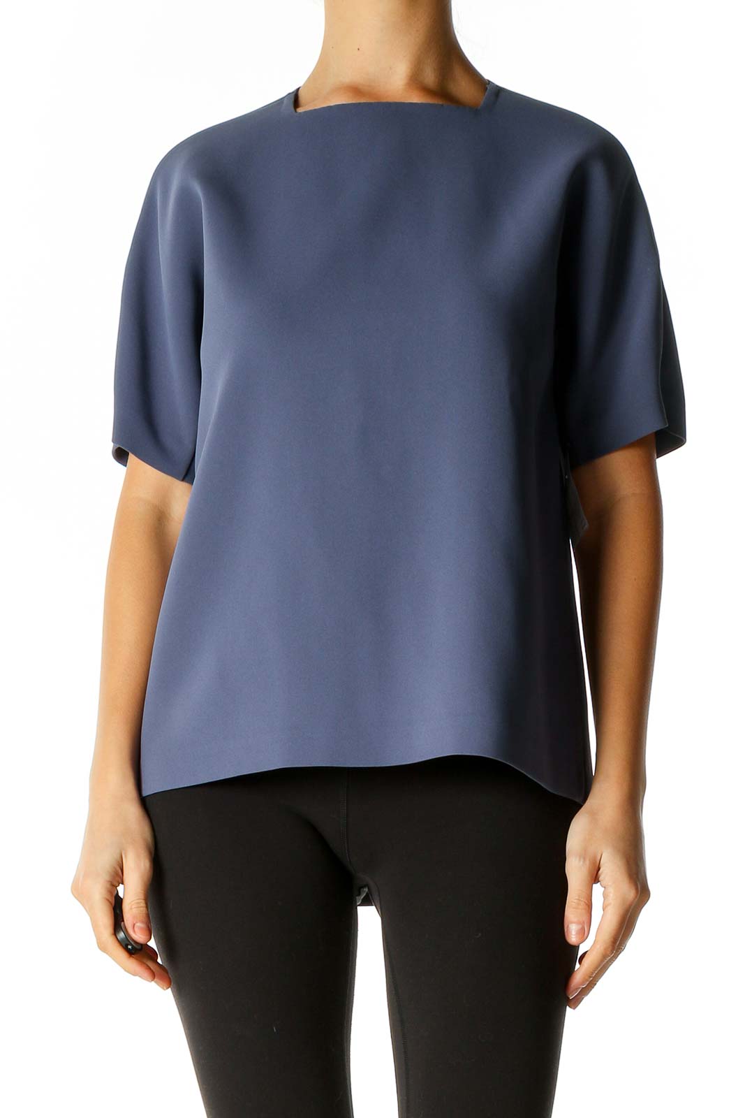 Blue Solid Casual T-Shirt