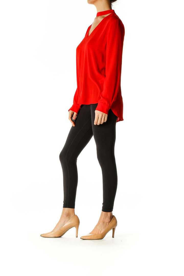 Red Solid All Day Wear Blouse