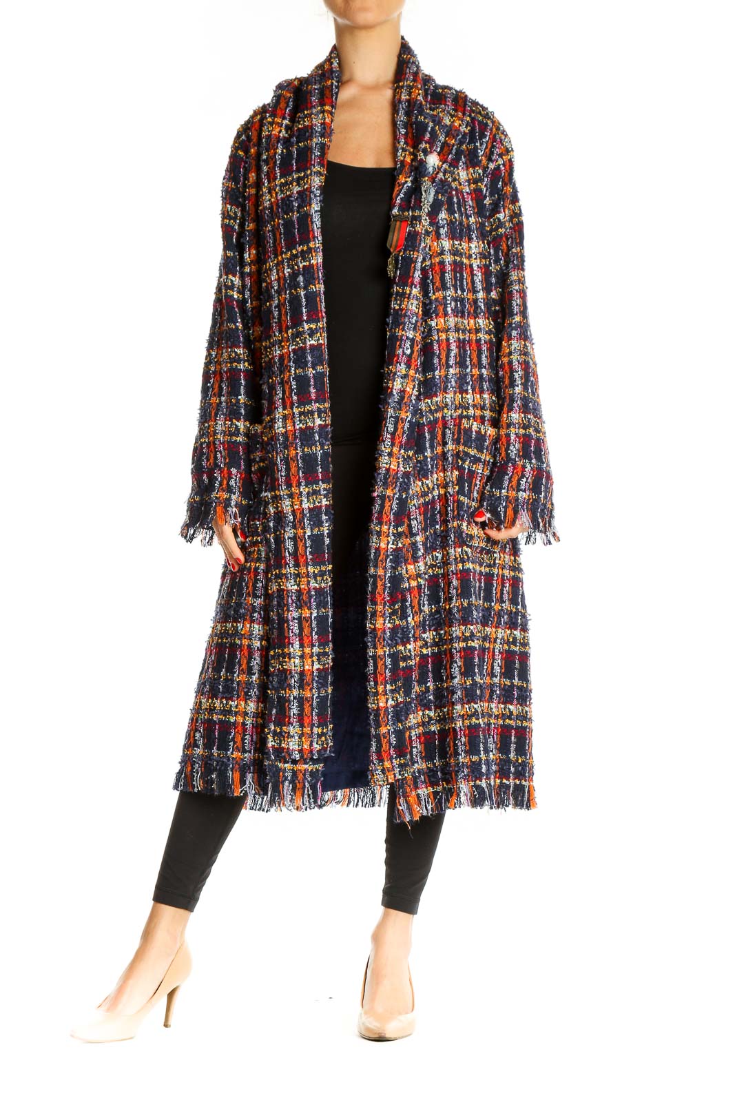 Orange Textured Outerwear