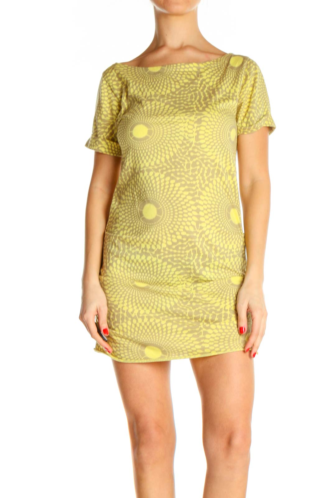 rachel roy dresses Yellow Textured Classic Sheath Dress