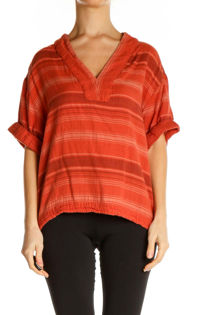 Orange Striped All Day Wear Top