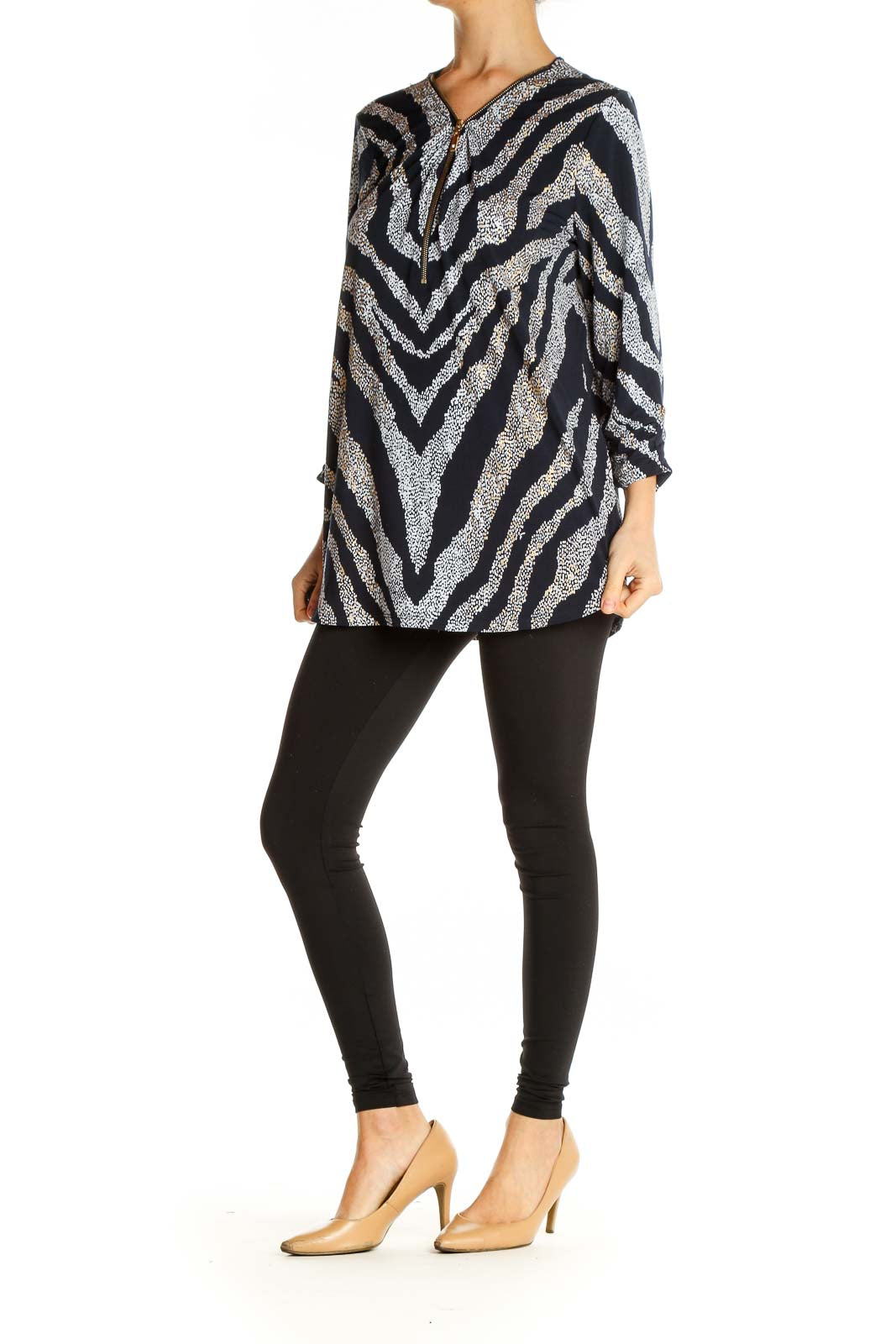 Black Printed All Day Wear Blouse