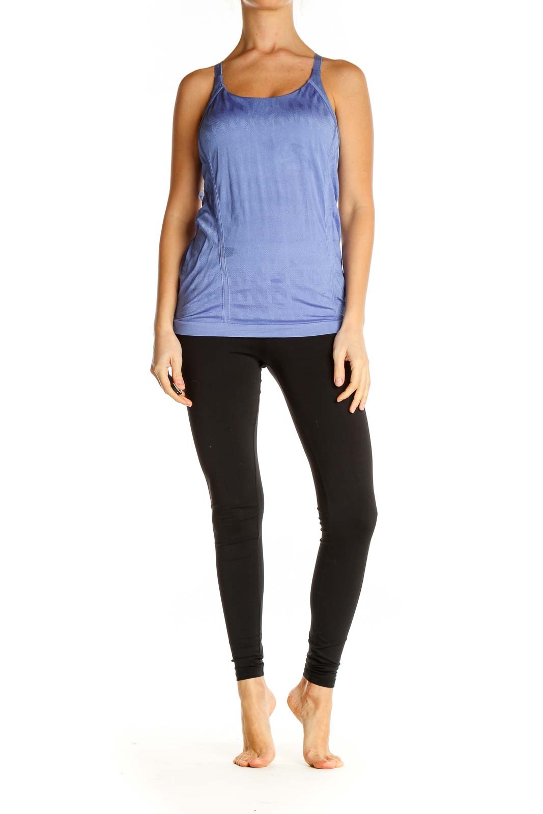 Purple Solid Activewear Tank Top