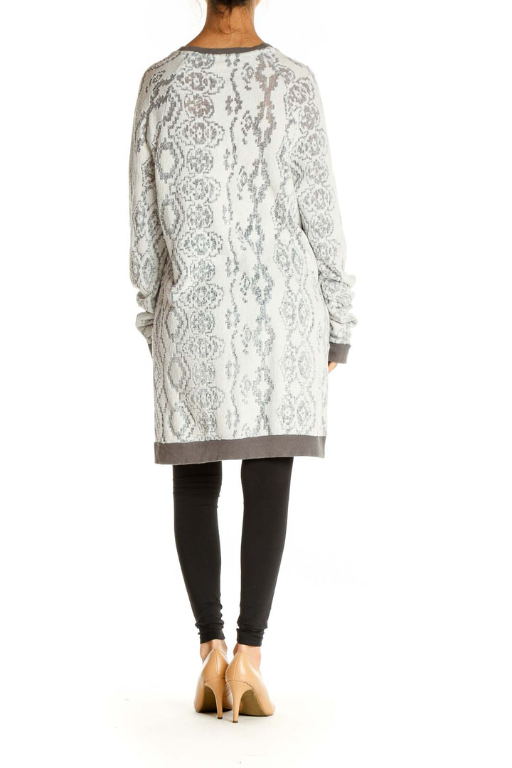 White Texture Casual Day Shift Dress