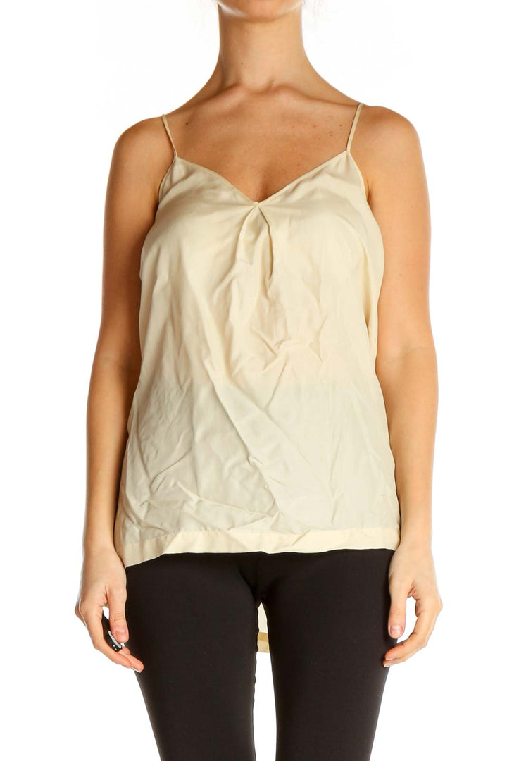 Beige Solid Chic Top
