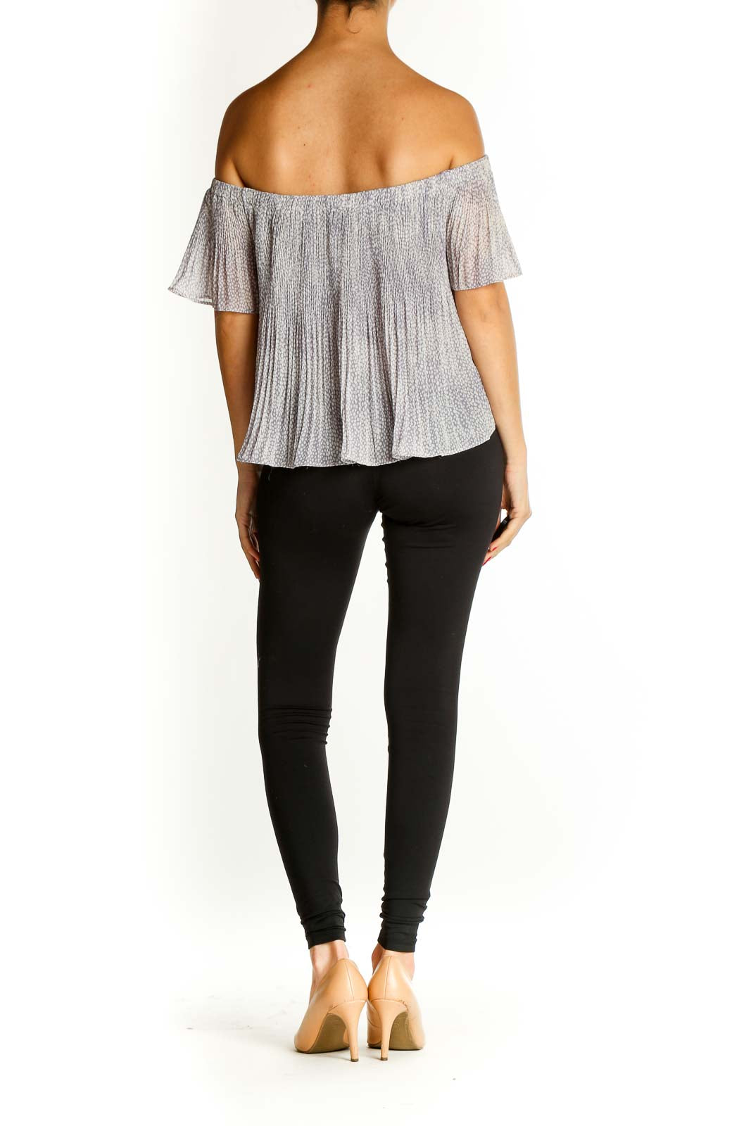 Gray Textured Party Blouse