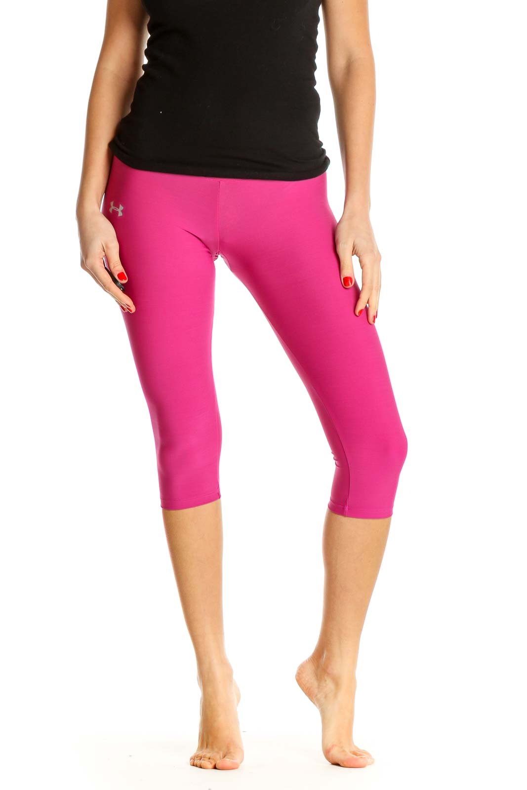 Pink Solid Activewear Leggings