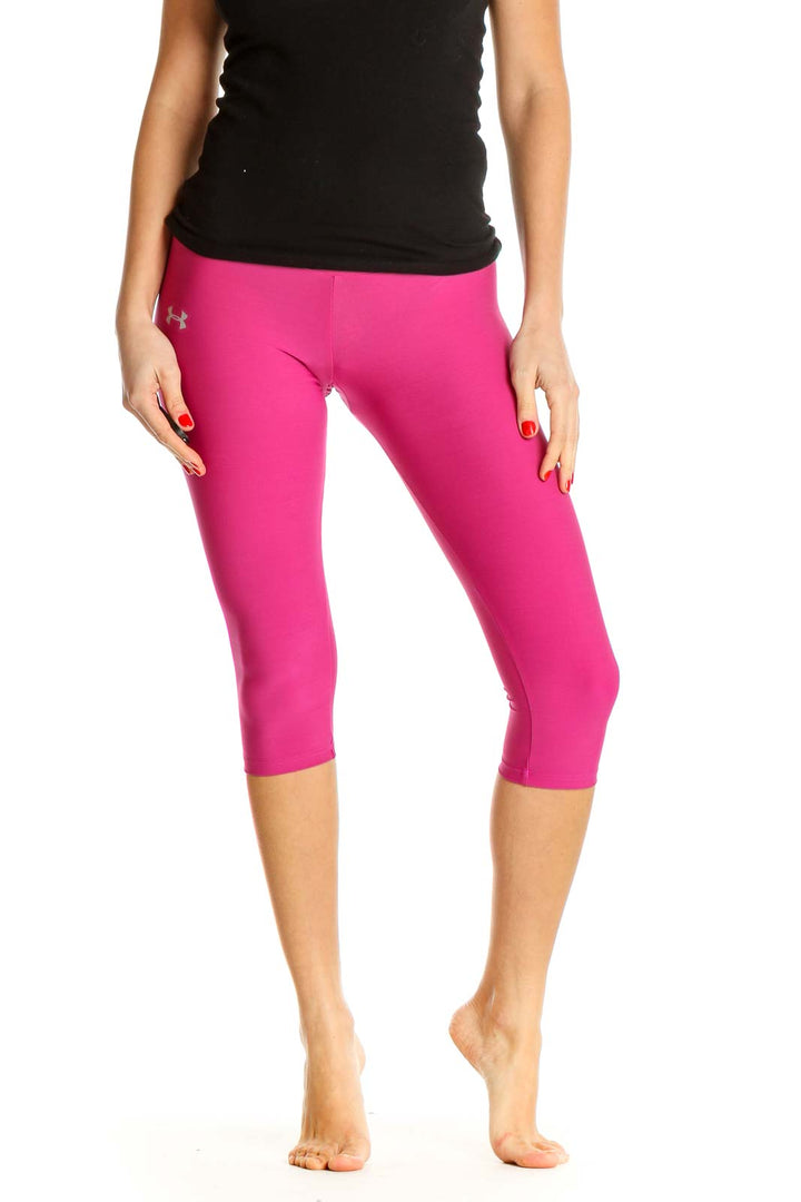 Pink Solid Activewear Leggings