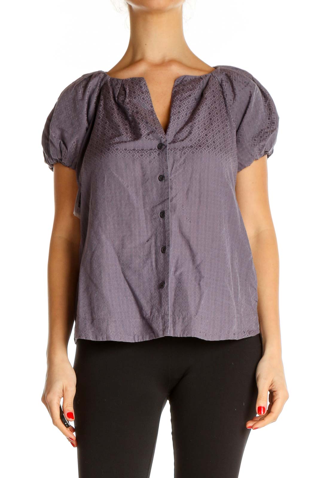 Purple Solid All Day Wear Blouse