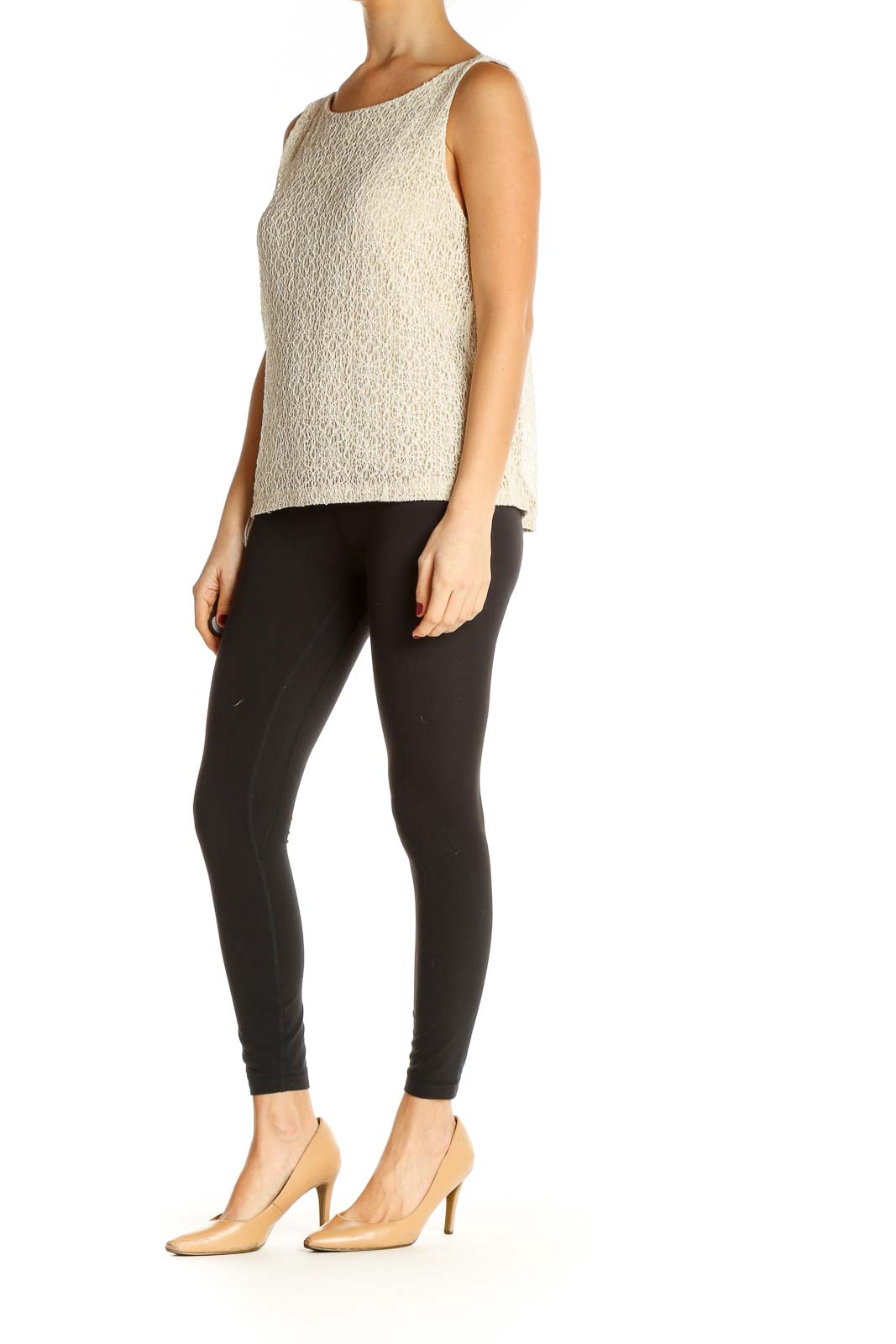 Beige Textured Sweater