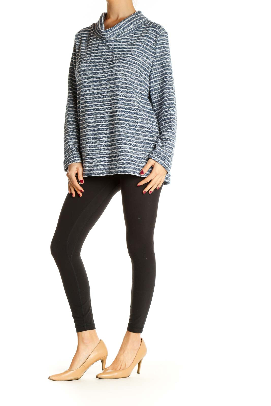 Gray Striped All Day Wear Sweater