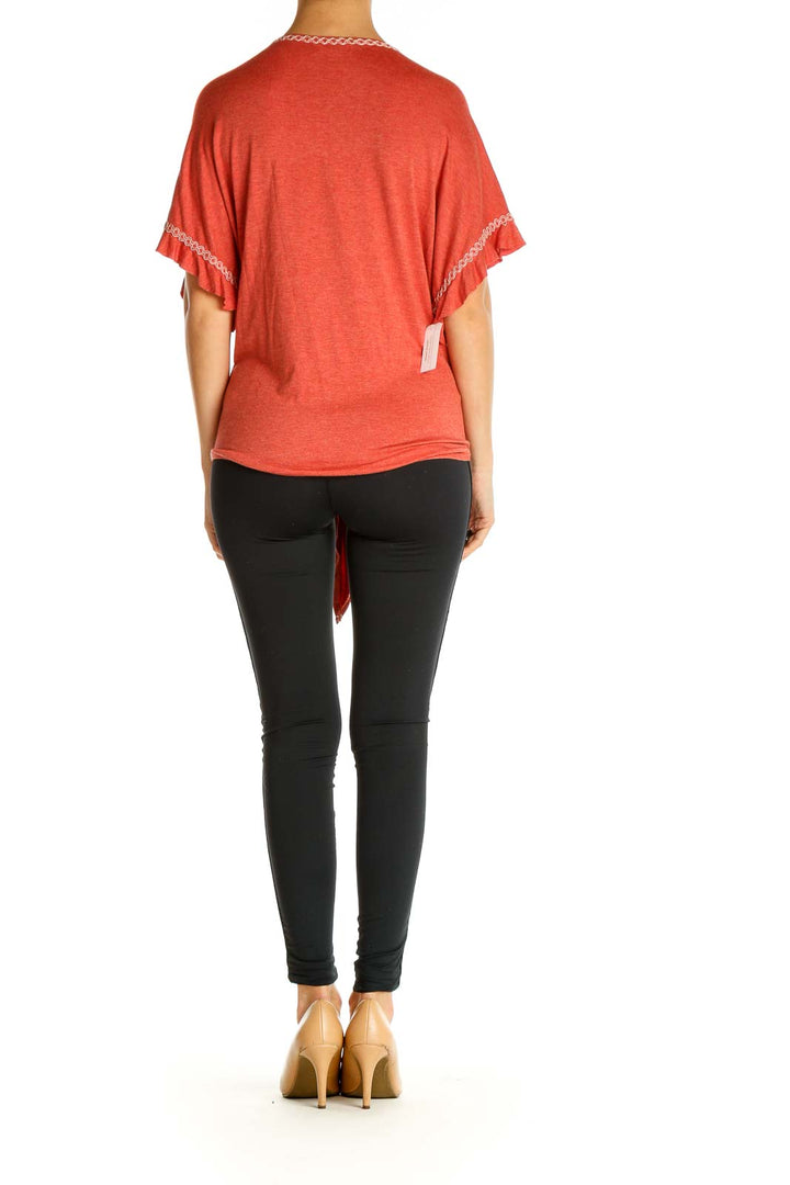 Orange Solid Blouse