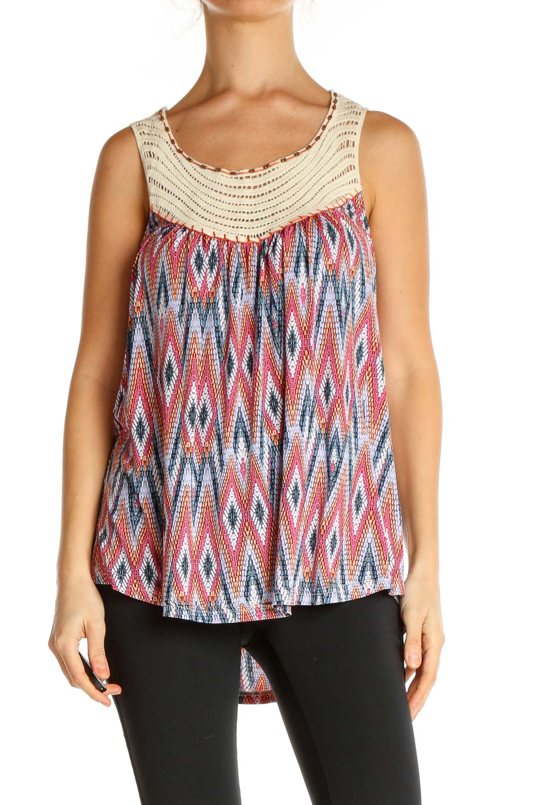 Pink Textured Holiday Tank Top