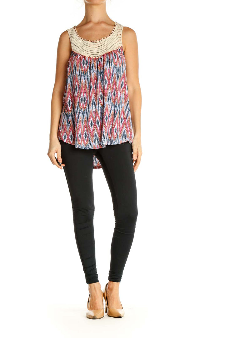Pink Textured Holiday Tank Top