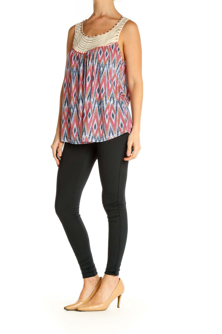Pink Textured Holiday Tank Top