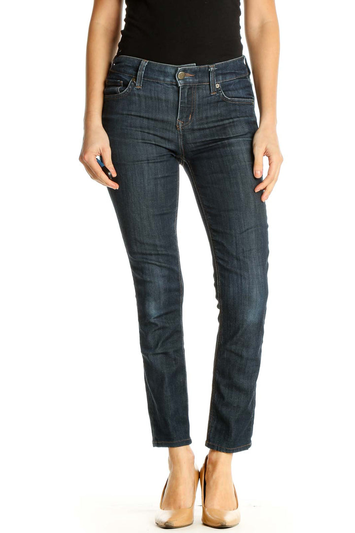 Blue Straight Leg Jeans