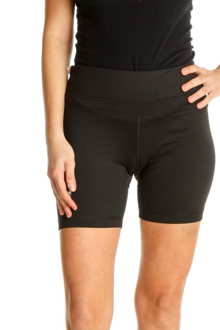 Black Solid All Day Wear Shorts