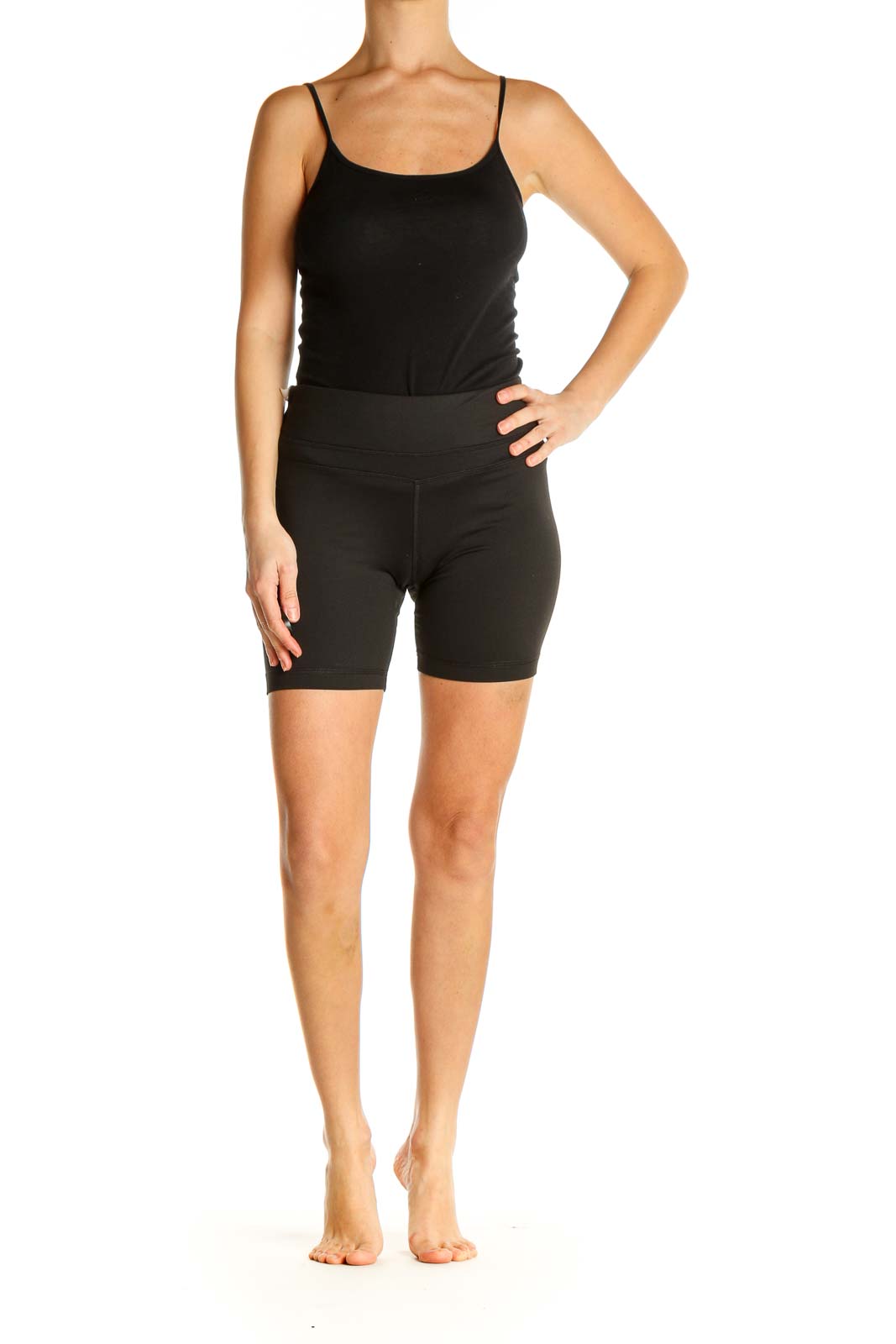 Black Solid All Day Wear Shorts