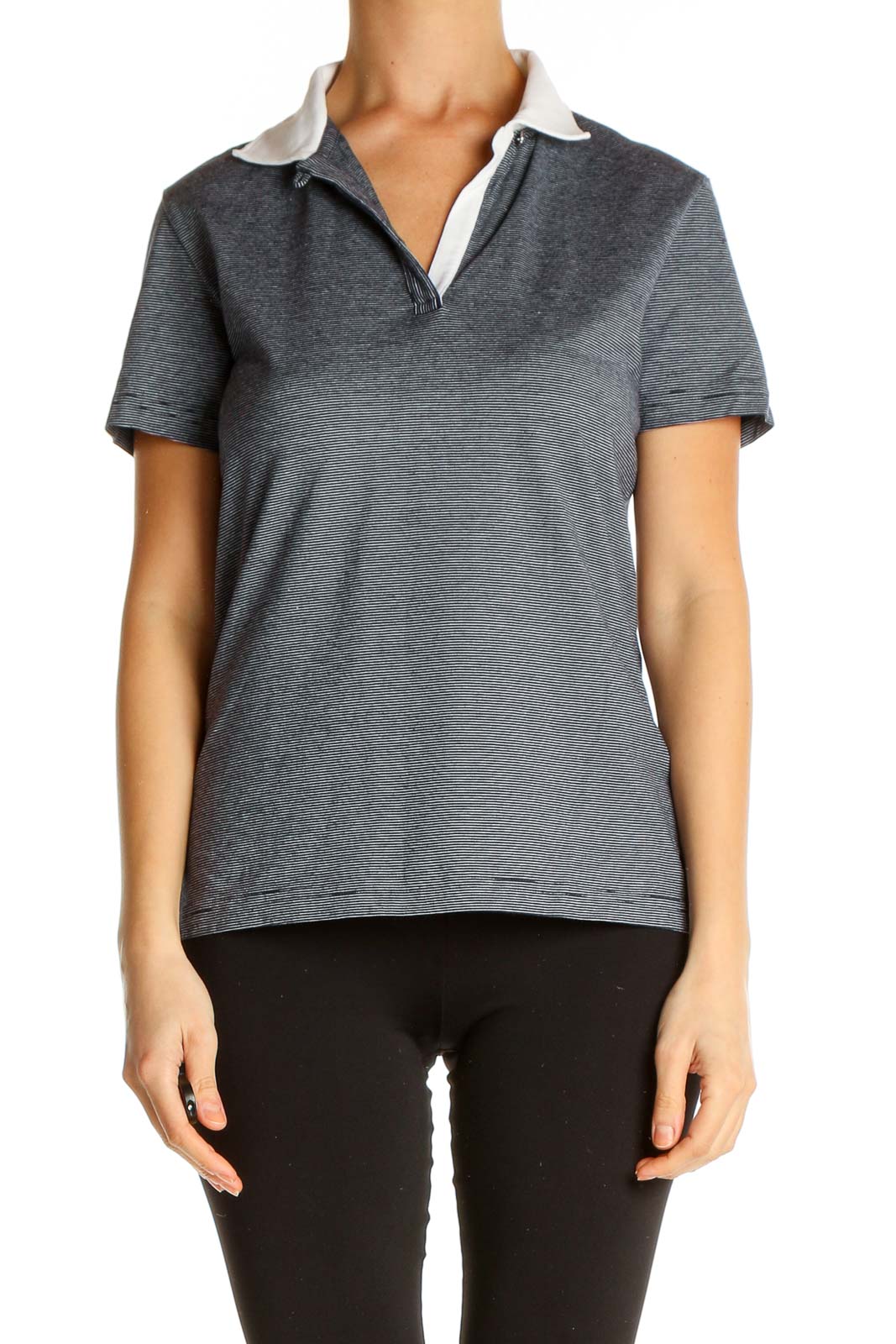 Gray Solid All Day Wear Polo Shirt