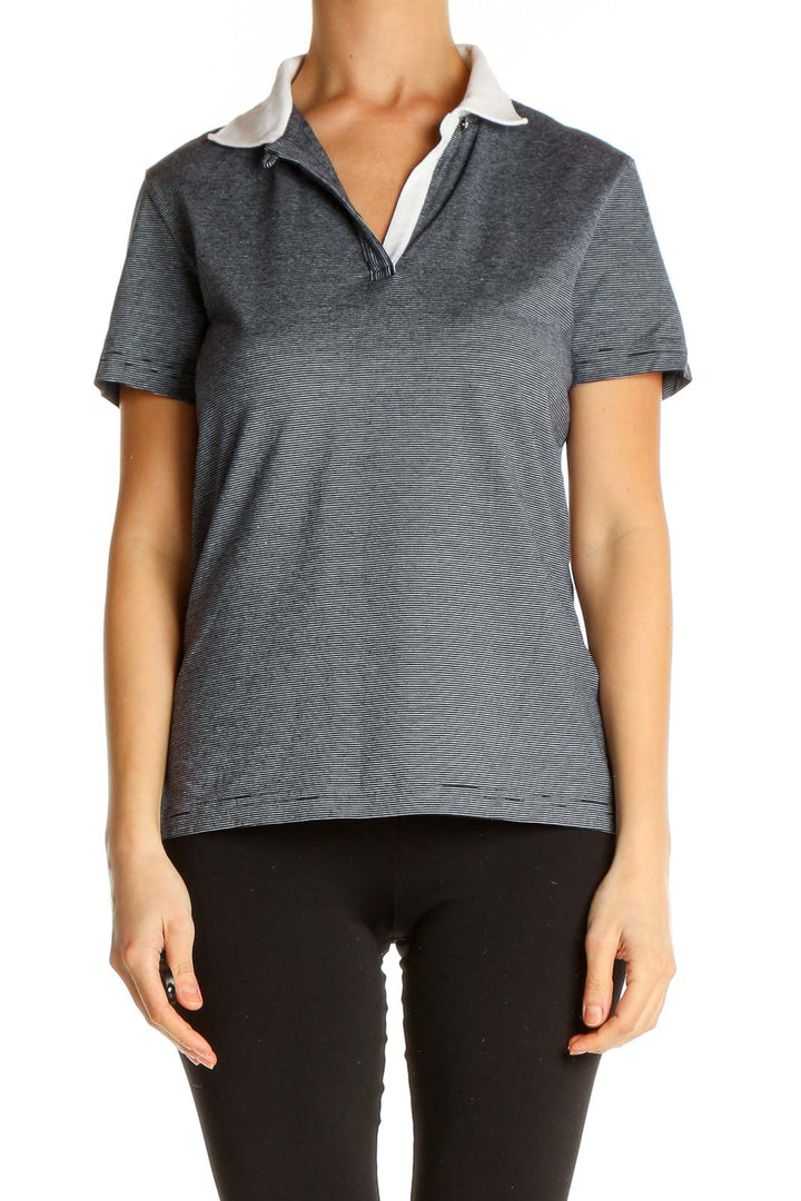 Gray Solid All Day Wear Polo Shirt