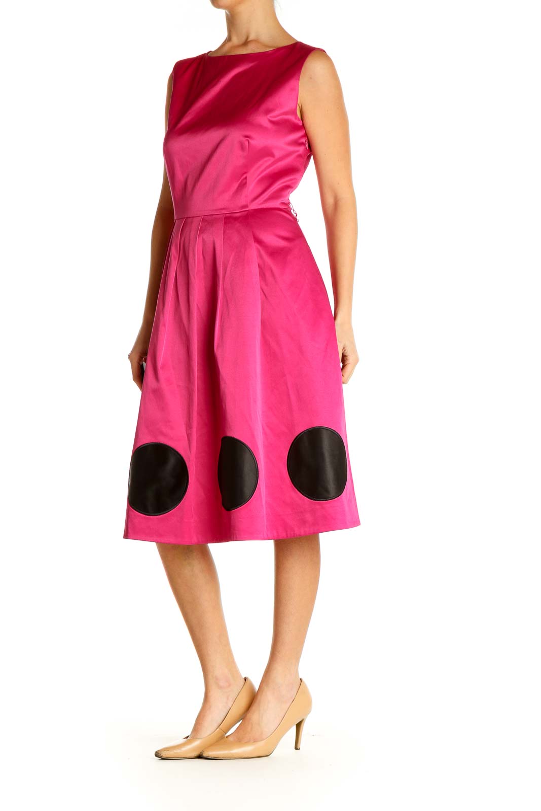 Pink Solid Day Fit & Flare Dress