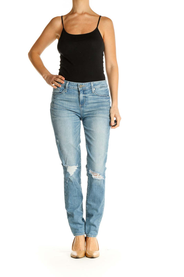 Blue Straight Leg Jeans