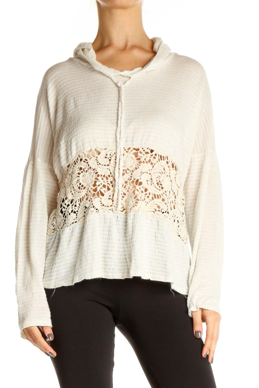 Beige Lace Bohemian Blouse