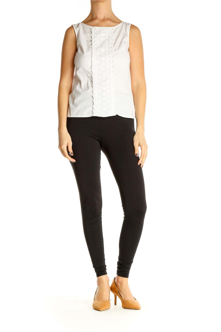 White Solid Brunch Blouse