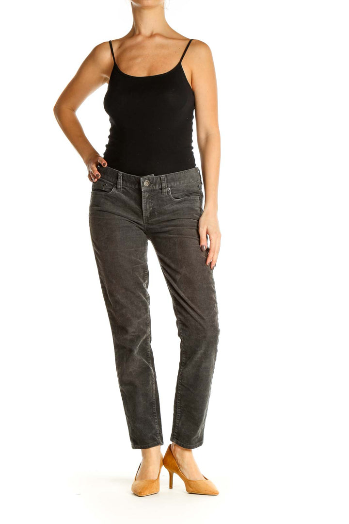 Gray Straight Leg Jeans