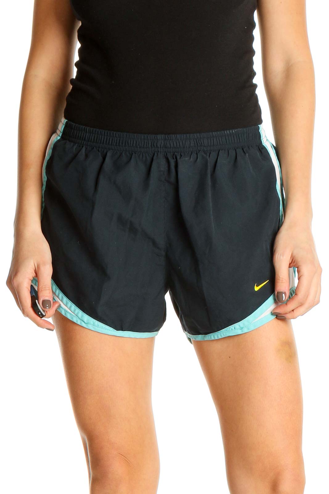 Blue Solid Activewear Shorts