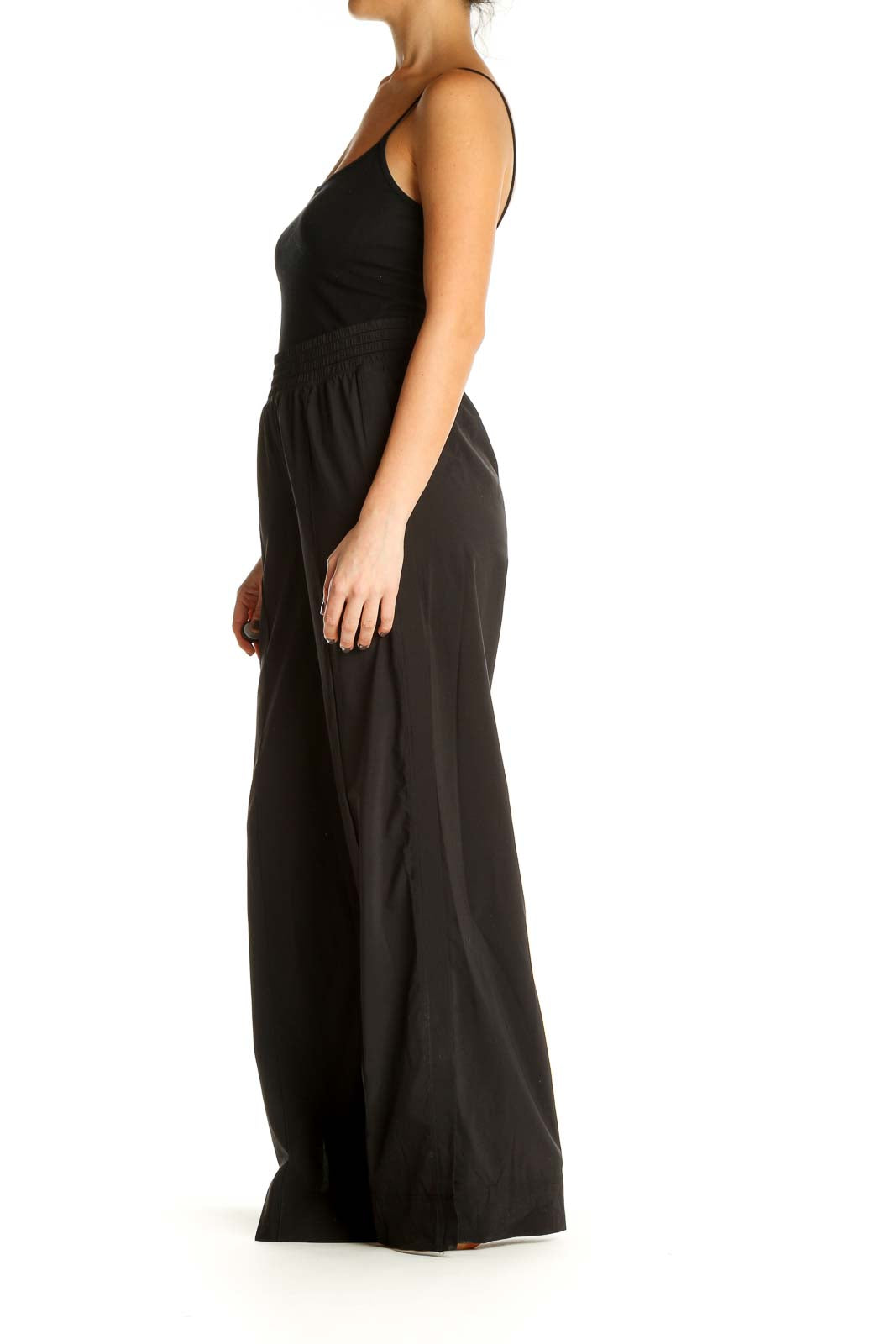 Black Solid Classic Trousers