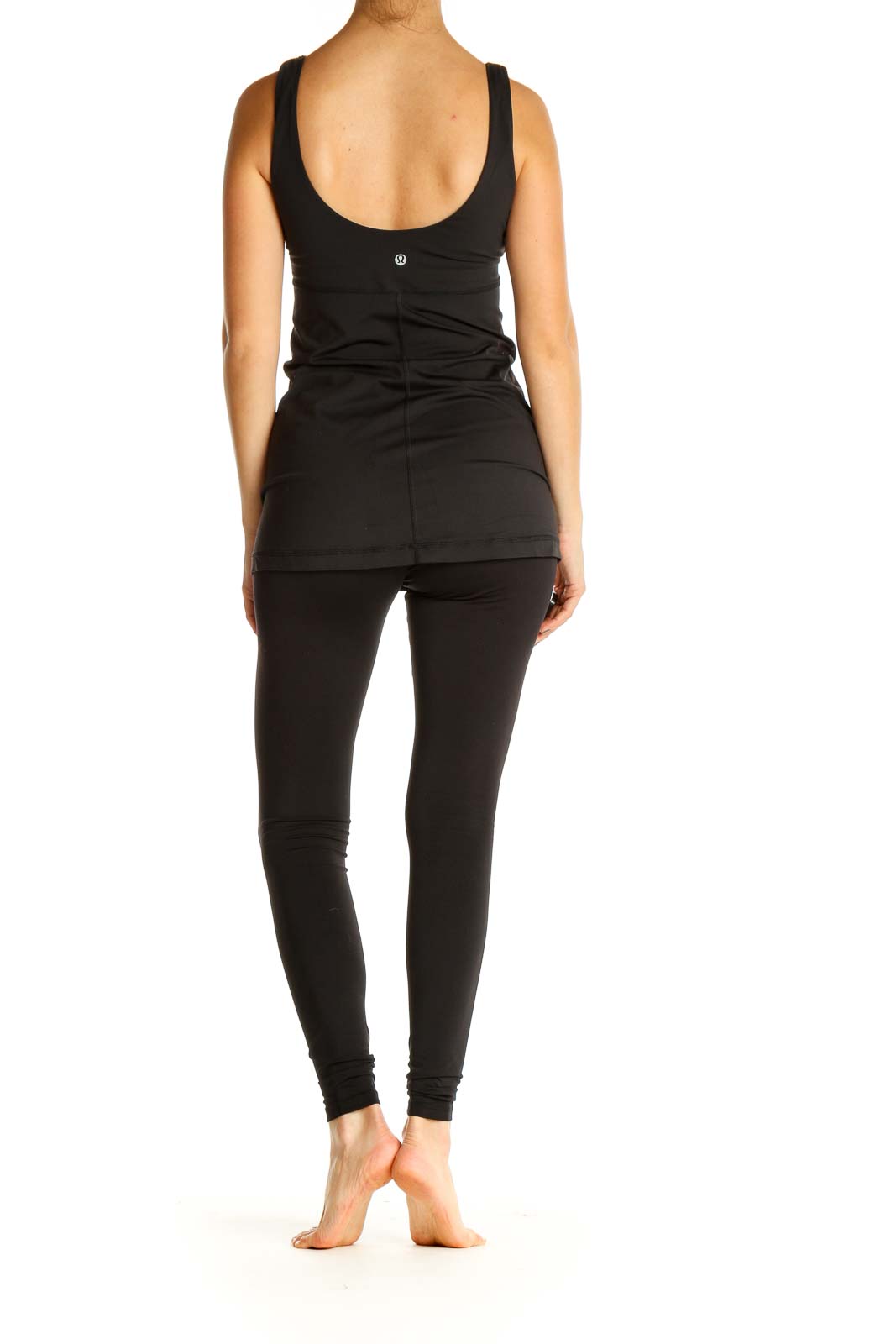 Black Solid Activewear Top