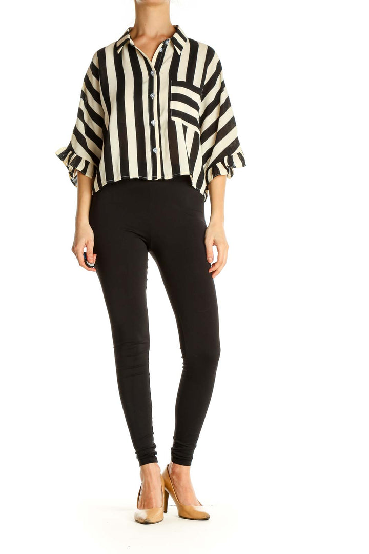Beige Striped All Day Wear Shirt