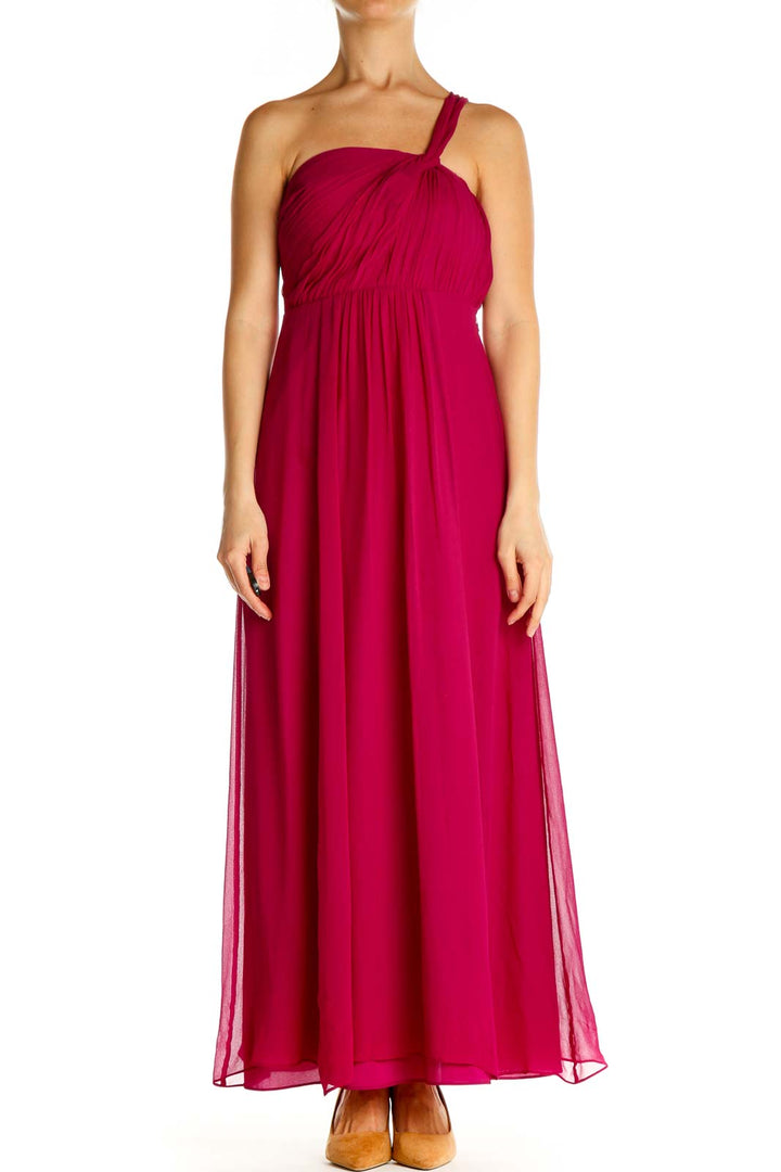 Red Solid Cocktail Fit & Flare Dress