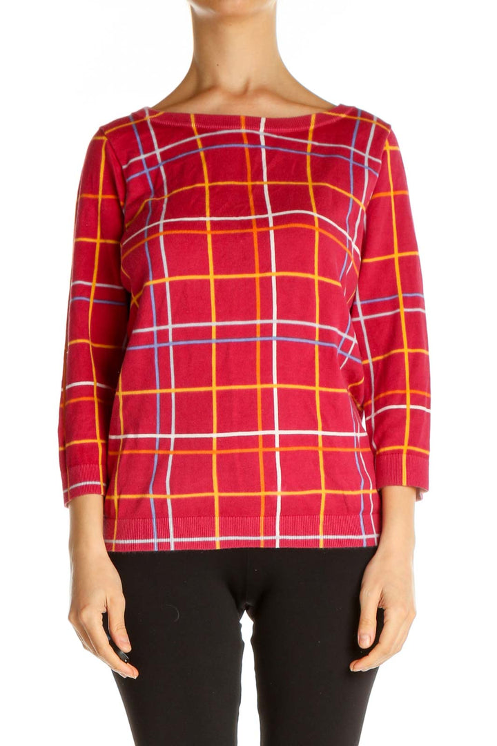 Pink Checkered All Day Wear Blouse