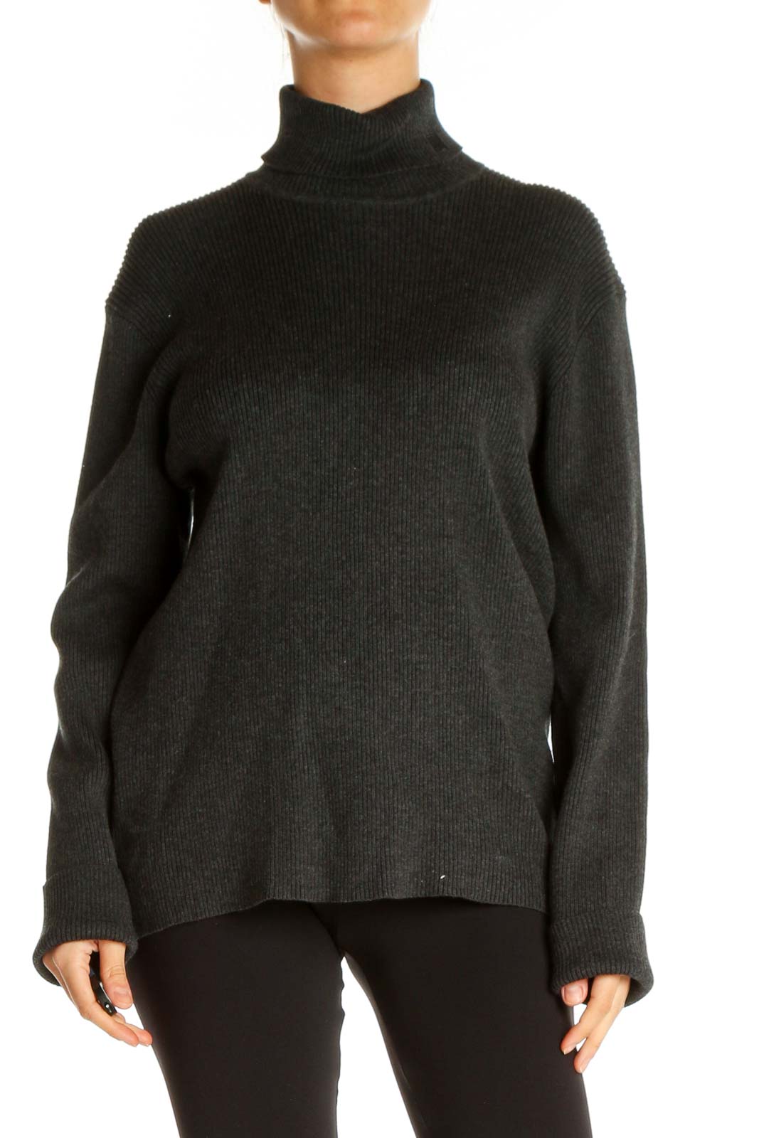 Black Solid Classic Sweater