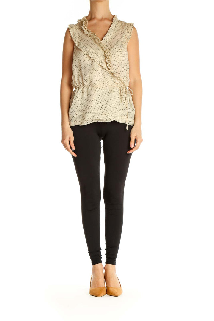 Beige Printed All Day Wear Blouse
