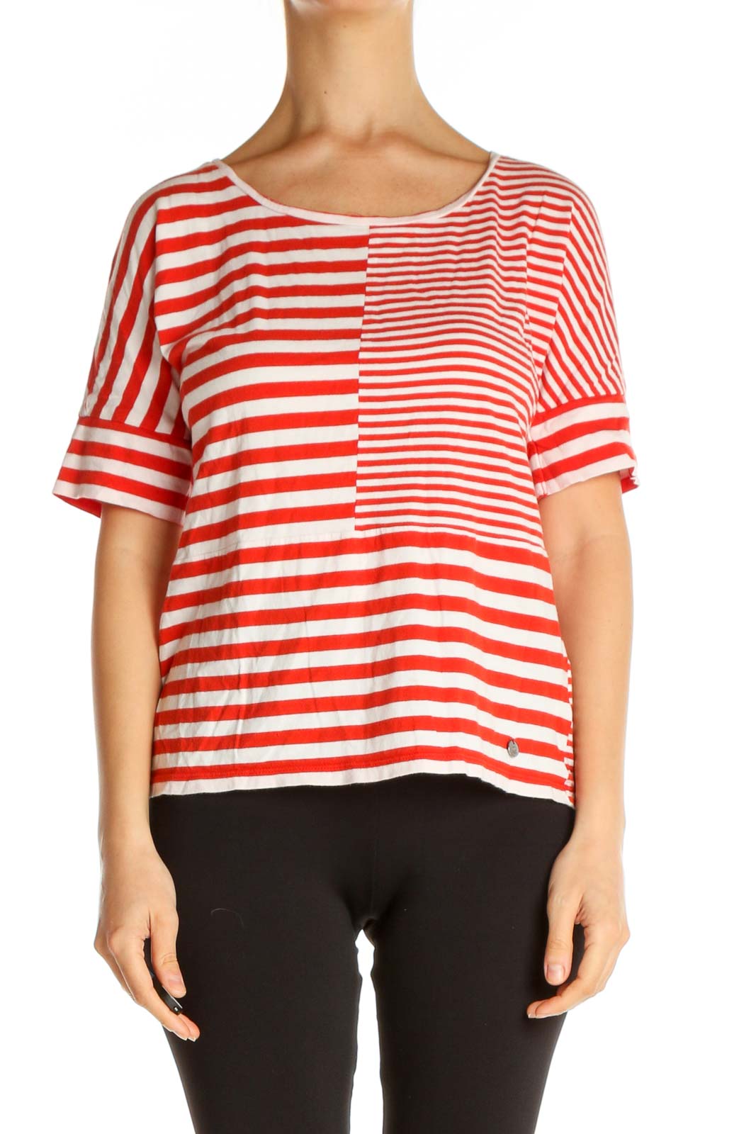 Red Striped Casual T-Shirt