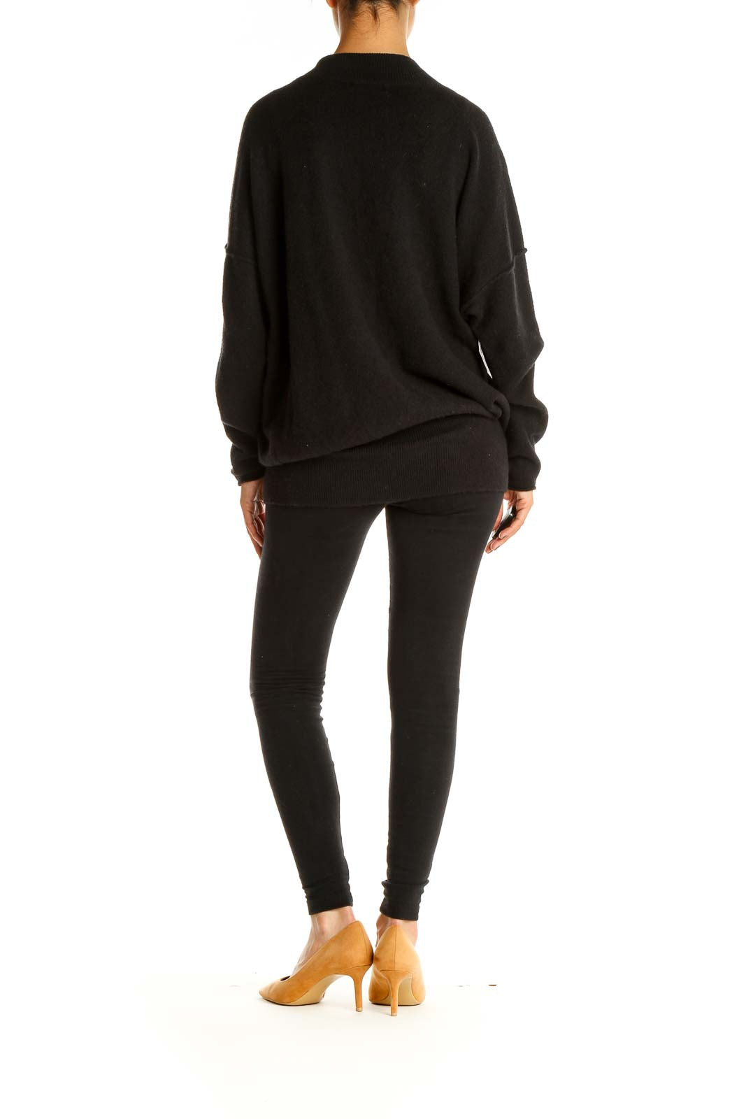 Black Solid Classic Sweater